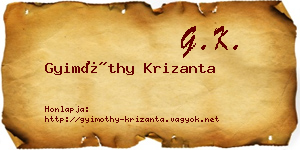 Gyimóthy Krizanta névjegykártya